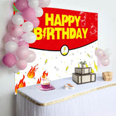Aperturee - Aperturee Red White Bubbles Genius Happy Birthday Backdrop